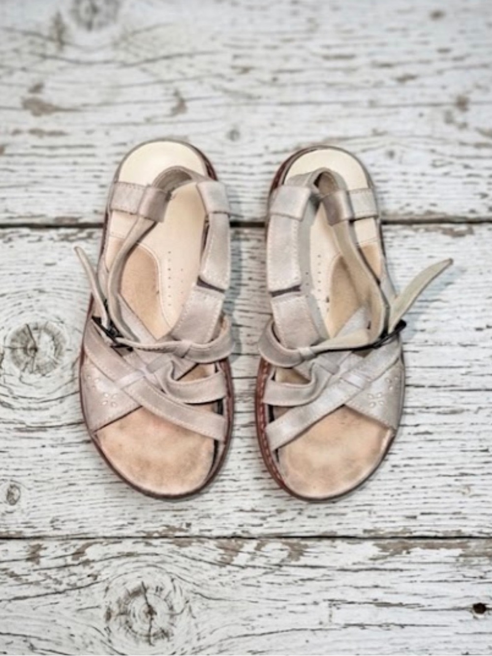 Dr. Martens Dunnet Flower Sandals Blue Gray Leather Women’s 7 90s Grunge Boho